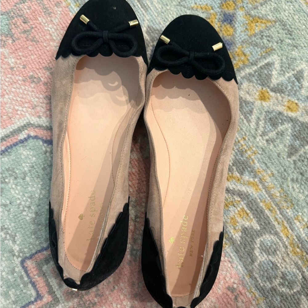 Kate Spade Black and Tan Women's Flats